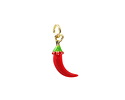 Chili Pepper Enamel w/ Gold Finish Charm 7x17.5mm