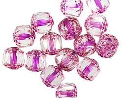 Czech Glass Crystal w/ Pink Lantern 8mm