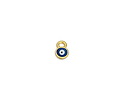 24K Gold (plated) Peacock Enamel Evil Eye Tiny Focal 5x7mm