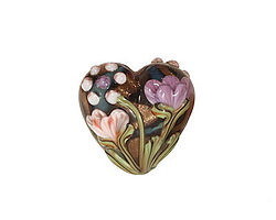 Grace Lampwork Hidden Garden Heart 19-20mm
