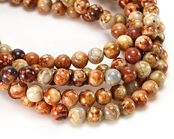 Tibetan (Dzi) Agate Molten Pattern Round 8mm