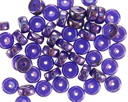 Czech Glass Purple Iris Heishi 3x6mm