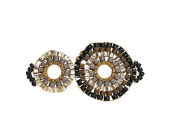 Midnight Storm Hand Woven Double Halo 34x16mm