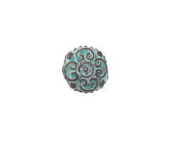 Mykonos Copper (plated) Patina Designed Puff Bead 15x7mm