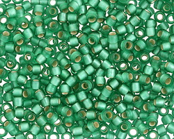 TOHO Dark Peridot (with Frosted Silver Lining) Round 8/0 Seed Bead