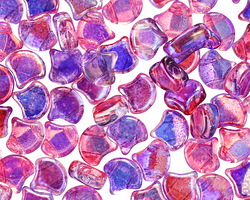 Matubo Czech Glass ColorTrends: Summer Rainbow - Light Violet 2-Hole Ginkgo Leaf 7.5mm