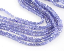 Tanzanite (AA) Microfaceted Rondelle 2x3mm