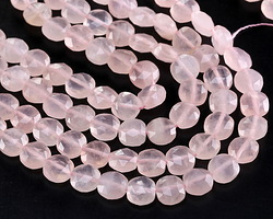 Rose Quartz (A) Microfaceted Square 8mm