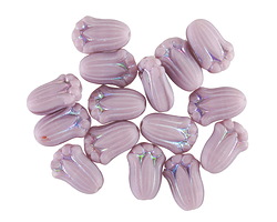 Czech Glass Matte Lavender AB Tulip 12x8mm