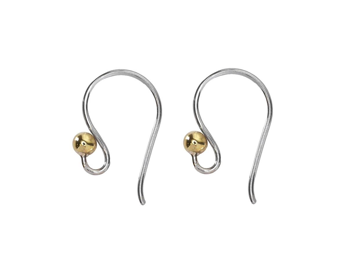 Nina Designs Sterling Silver Simple Ear Wire w/ Bronze Ball 10x18mm