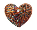 Xaz Raku Flash Starburst Heart Focal 44-46x37-39mm