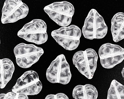 Czech Glass Crystal Leaves 11x9mm