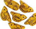 Czech Glass Summer Squash w/ Bronze Bird 11x22mm
