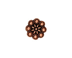 TierraCast Antique Copper (plated) Czech Rosette Button 11mm