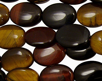 Tiger Eye (multi) Flat Oval 16x12mm