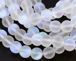 Clear Fused Glass AB (matte) Round 10mm