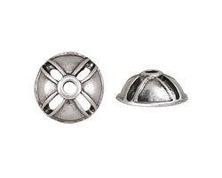 Antique Silver (plated) Shield Bead Cap 5x12mm
