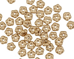 Czech Glass Matte Gold Bali Style Daisy Spacer 2x5mm