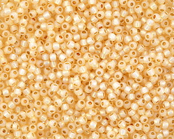 TOHO PermaFinish Milky Light Topaz (with Silver Lining) Round 11/0 Seed Bead