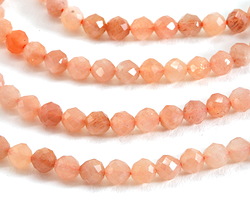 Peach Moonstone Faceted Round 3.5-4mm