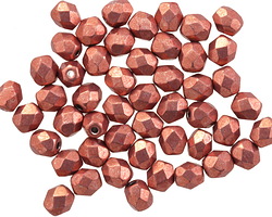 Czech Glass ColorTrends: Sueded Gold Lantana Fire Polished Round 4mm