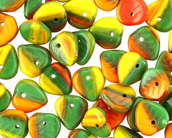 Czech Glass Block Party Leaf Drop 9mm