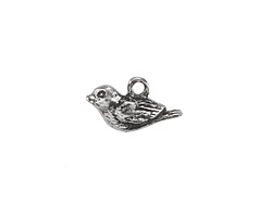 Green Girl Pewter Tiny Bird Charm 17x9mm