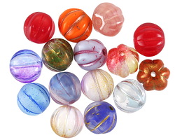 Czech Glass Bright Multi-Color Mix Melon Round 8mm