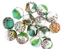 Czech Glass Fresh Mint w/ Rainbow Metallic Lantern 8mm