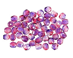 Czech Glass Dual Coated Berry Trifle Fire Polished Round 4mm