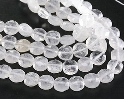 Rock Crystal Quartz Microfaceted Square 8mm