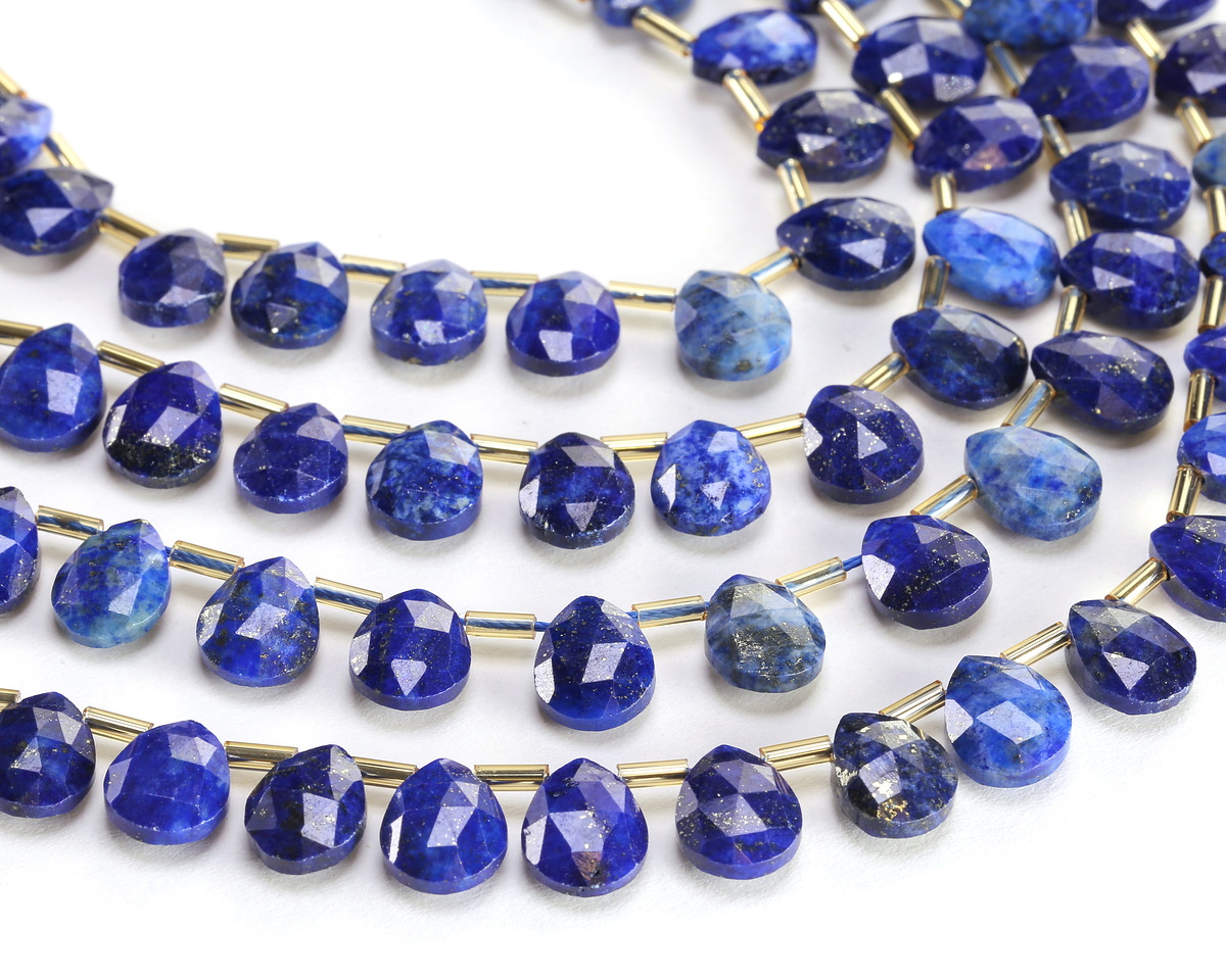 Lapis (A - dyed) Microfaceted Teardrop 8x10mm