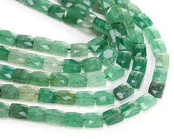 Green Strawberry Quartz (A) Microfaceted Rectangle 10x8mm