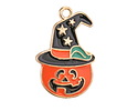 Enamel Witchy Jack 'O Lantern Focal 20x30mm
