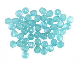 Czech Glass Matte Aquamarine AB Fire Polished Round 4mm