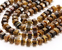 Tiger Eye Microfaceted Hexagon Heishi 4x8mm