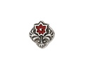 TierraCast Antique Silver (plated) Red Enamel Flower Square Button 14x15mm