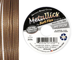 Soft Flex Antique Brass .019" (Medium) 49 Strand Wire 10ft.