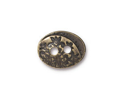 TierraCast Antique Brass (plated) Floral Button 17x13mm