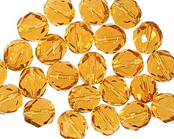Czech Glass Medium Topaz Fire Polished Round 8mm
