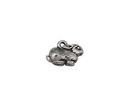 Green Girl Pewter Tiny Bunny Charm 15x10mm