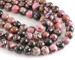Rhodonite (w/ extra black matrix) Round 10mm
