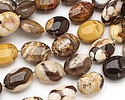 Peanut Wood Fossil Puff Oval 18-21x15-17mm