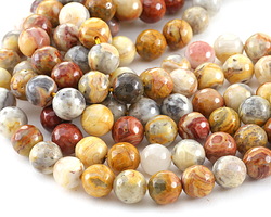 Crazy Lace Agate Faceted Round 10mm