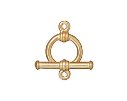 TierraCast Gold (plated) Bar and Ring Toggle Clasp 16x12mm, 19mm bar