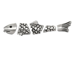 Mykonos Antique Silver (plated) Salmon Worry Fish 80mm