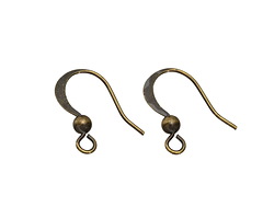 Antique Brass (plated) Shepherds Hook Earwire w/ Ball 19x16.5mm