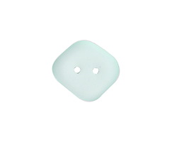 Seafoam Beach-Style Glass Flat Freeform Two Hole Button 15-17x18-22mm