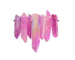 Orchid AB Luster Quartz Faceted Point Graduated Pendant Set 5-10x22-50mm