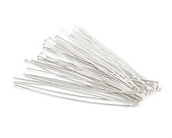 Silver (plated) Headpin 1.5", 26 gauge